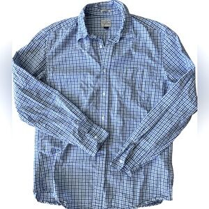 J. Crew MENS plaid button down shirt MEDIUM Blue & White